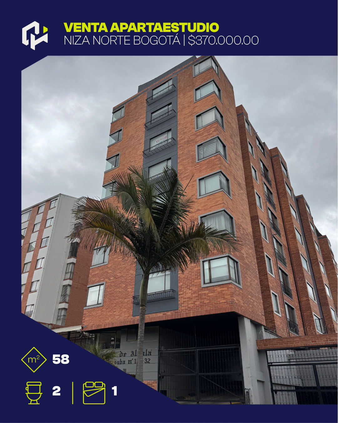 Apartamento con excelente ubicación