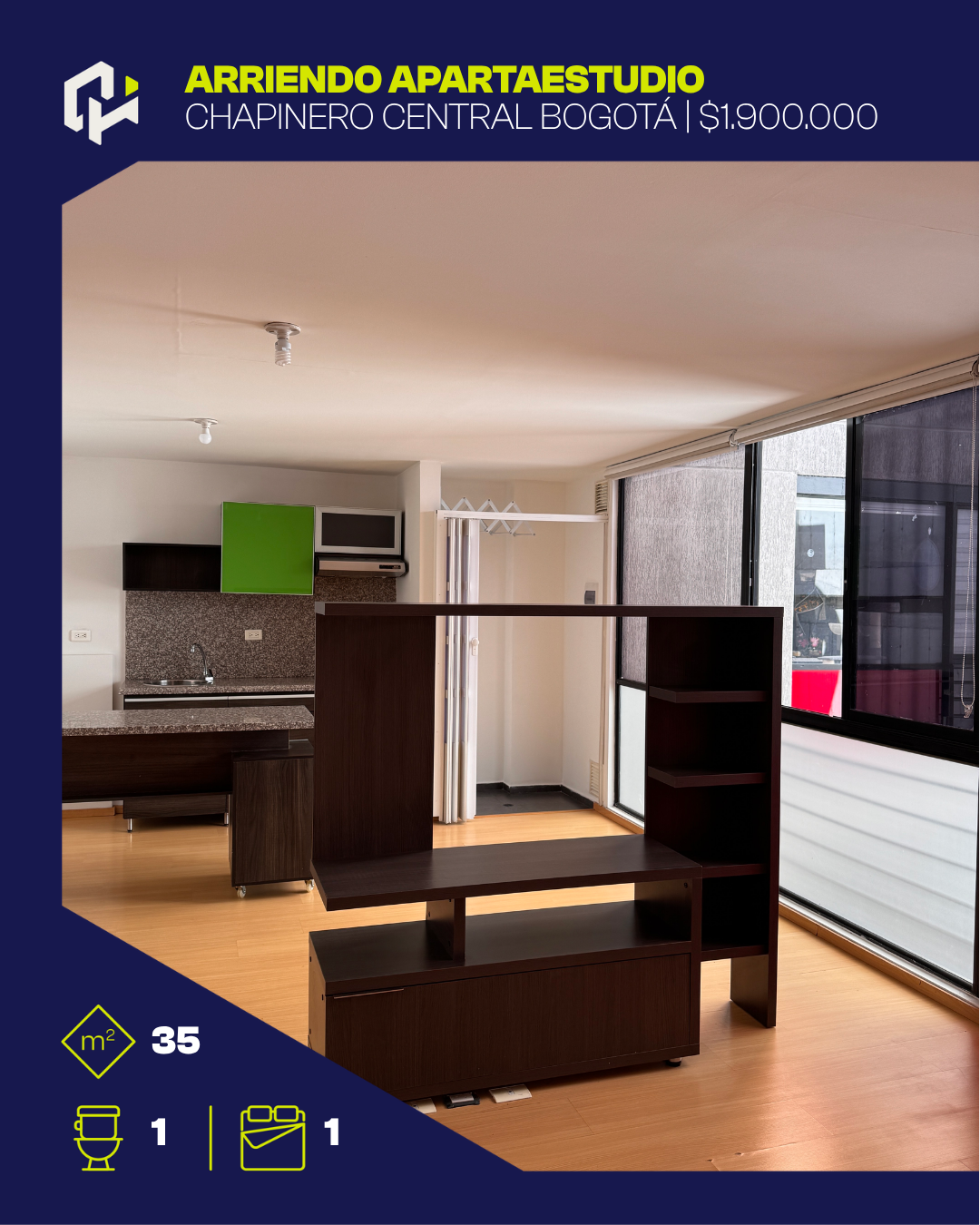 Apartaestudio moderno en Chapinero