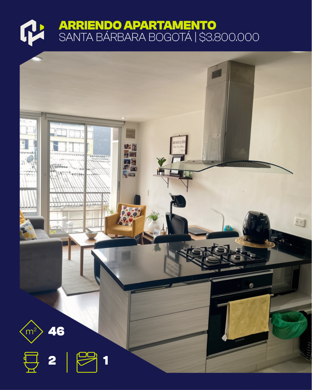 Apartamento amoblado en Santa Barbara