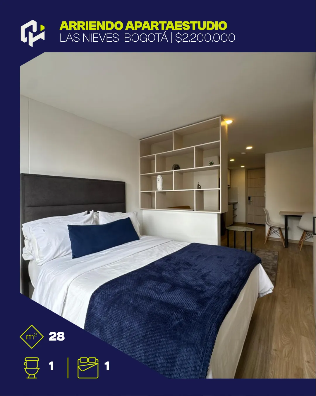 Apartaestudio amoblado con excelente ubicación